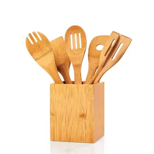 Ustensile de cuisine chinois en bois, 8 pièces, en bambou