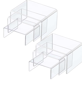 Meja Kopi Akrilik Transparan Desain Modern Sederhana Ruang Tamu Sofa Rak Pajangan Bentuk U Kecil Tinggi Kustomisasi Portabel - Product Image 1