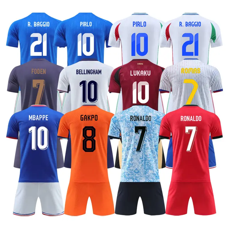Schlussverkauf 24/25 europäisches Spiel Fußballtrikot schnell trocknendes Fußballtrikot für Unisex Erwachsene Fans Herrenversion Fußballbekleidung