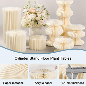 Soporte <span class=keywords><strong>de</strong></span> exhibición <span class=keywords><strong>de</strong></span> columnas para centros <span class=keywords><strong>de</strong></span> mesa, cilindro plegable <span class=keywords><strong>de</strong></span> cartón DIY con panel <span class=keywords><strong>de</strong></span> acrílico para telón <span class=keywords><strong>de</strong></span> fondo <span class=keywords><strong>de</strong></span> bodas al aire libre - Product Image 5
