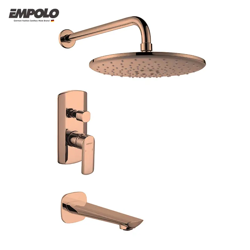 Concealed brass shower set into the wall Mounted shower faucet hot and cold rain set rose gold shower wholesale price