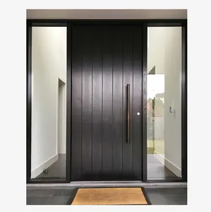 Porte pivotante moderne en acier inoxydable, grande ouverture de Villa, couleur noire, pour porte d'entrée
