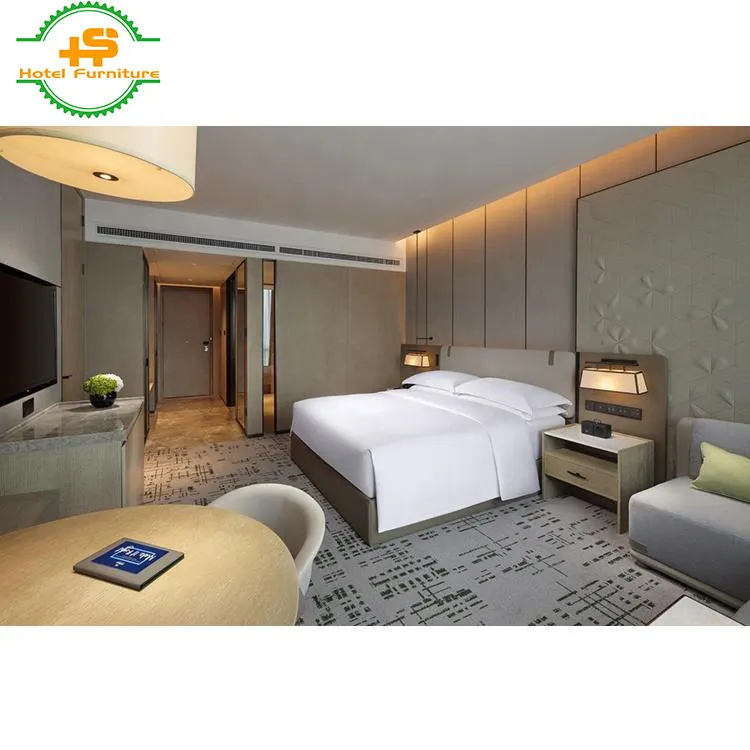HS-N170 Modern design international hotel project 5 star solid wood hotel room furniture set
