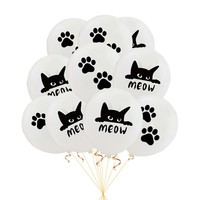 100 pièces dans des sacs fournitures de décoration de fête à thème pour animaux de compagnie miaou chat empreinte ballon en latex