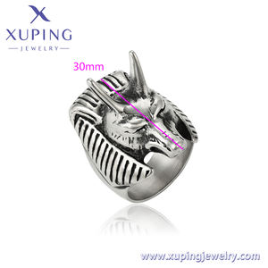 15527 XUPING JEWELRY Anelli in Acciaio Inossidabile Color Nero Pistola, Gioielli Delicati alla Moda Elden Ipoallergenici con Gemme - Product Image 2