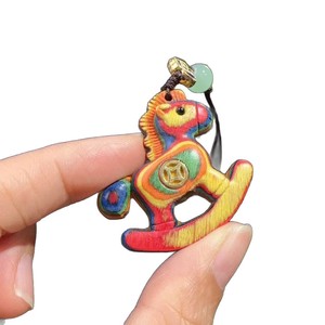 Solid Wood Carved <strong>Horse</strong> Keychain Pendant Mobile Phone Chain Year Of The <strong>Horse</strong> Zodiac Decorative Art Ornament - Product Image 5