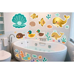 GY Stickers antidérapants personnalisés Cute Sea Creature Bandes antidérapantes pour baignoire et douche Accessoire antidérapant pour surfaces coulissantes - Product Image 3