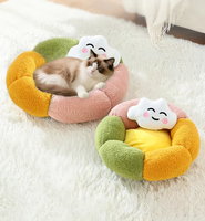 Tempat Tidur Hewan Peliharaan Awan Berwarna-warni dengan Beludru Lembut untuk Kehangatan, Tidur Nyaman di Musim Dingin, Tidur Nyenyak, Tempat Tidur Kucing dan Anjing Universal untuk Semua Musim