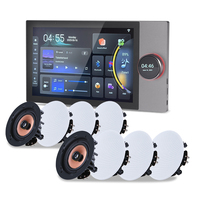 Système de musique d'ambiance intelligent pour maison connectée, deux zones, 8*30W, Tuya, amplificateur mural avec écran tactile intelligent de 10 pouces