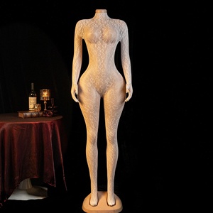 Women Sexy Snake Print <strong>Sheer</strong> Mesh Bodysuit Long Sleeve Turtleneck Full Body Stocking Lace Lingerie Stretchy Seamless <strong>Catsuit</strong> - Product Image 2