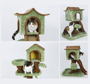 Simpatico albero di <span class=keywords><strong>gatto</strong></span> in legno ecologico e Scratcher <span class=keywords><strong>casa</strong></span> di Sisal rampicante per gatti - Product Image 2