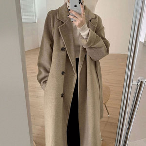 Wholesale 2025 Autumn and Winter New Fashion Elegant Temperament Simple Suit Collar <strong>Long</strong> Sleeve <strong>Long</strong> Woolen Women's <strong>Coat</strong> - Product Image 2