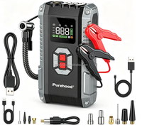 Démarreur portable Purehood S600 facile à ranger, booster de batterie 4710A Peak avec câble intelligent pour écran LCD et compresseur d'air