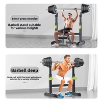 Banc d'haltérophilie multifonctionnel de gymnastique à domicile intelligent télescopique pliable cadre en acier banc presse support Squat support haltères support