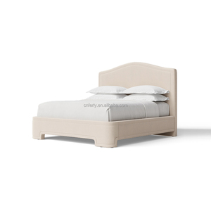 FERLY Set di Mobili per Camera da <span class=keywords><strong>Letto</strong></span> Senza Tempo, <span class=keywords><strong>Testiera</strong></span> Artigianale Stile Camelback, <span class=keywords><strong>Letto</strong></span> Imbottito con Piattaforma e Comodino Personalizzabile - Product Image 3