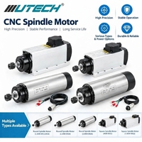 Moteur de broche CNC refroidi par air UTECH 1,5KW 2,2KW 3KW 4KW 6KW 7,5KW carré pour machines de fraisage, de sculpture et de travail du bois