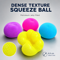Balle à presser texturée et dense, colorée, jouet sensoriel anti-stress pour la vente en gros