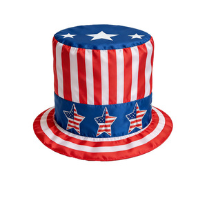 Accesorios de Disfraces, Sombrero del Tío Sam con la Bandera Estadounidense, Atuendos para el 4 de Julio, Sombreros para el Día de la Independencia - Product Image 1