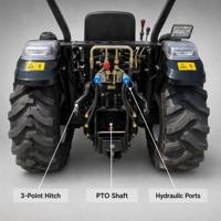 Tracteur de serre compact 80 CV à faible hauteur, 4x4, moteur diesel, machine agricole à carrosserie étroite pour utilisation en serre et en ferme