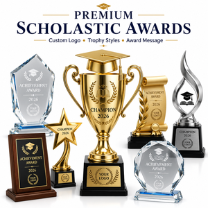 OEM ODM Custom Resin Trophy Wooden Award Acrylic Trophy Souvenirs for Employee Recognition Anniversary Carnival Medal Trophies - Product Image 1