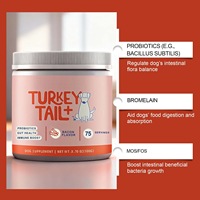 Poudre de champignons Turkey Tail pour chien, 100 portions, saveur bacon, probiotiques, complément alimentaire, vente en gros ODM