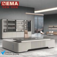 Bureau de direction ergonomique en bois moderne en forme de L avec tiroirs de rangement, idéal pour les entreprises, les écoles et la maison - Vente en gros, assemblage facile EMA