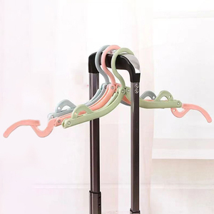 Multifunctional <b>plastic</b> foldable clothes hanger travel space saving simple clothes support creative portable clothes hanger - Product Image 4
