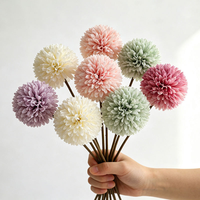 Boule de chrysanthème artificielle DREA en soie, idéale pour la décoration intérieure et les bouquets de mariage, échantillons gratuits