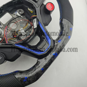 พวงมาลัยคาร์บอนไฟเบอร์หุ้มหนังแท้ R8 พร้อมไฟ LED สำหรับตกแต่งรถยนต์ Volkswagen Golf Polo Passat ลดราคาพิเศษ - Product Image 6