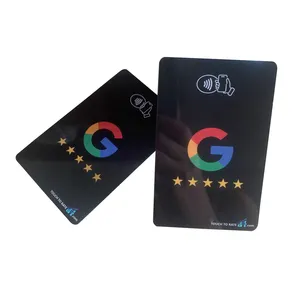 사용자 정의 디자인 색상 검토 NFC 카드 Google 검토 카드 프로그래밍 가능 플라스틱 Google 검토 소셜 미디어 공유를위한 NFC 카드 태그