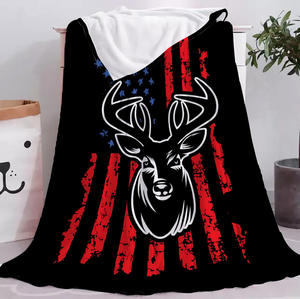 Couverture Polaire Tricotée Ultra Douce en Flanelle à Imprimé Renne, 100% Polyester, Décorative, Hypoallergénique, pour Avion, Vente en Gros - Product Image 4