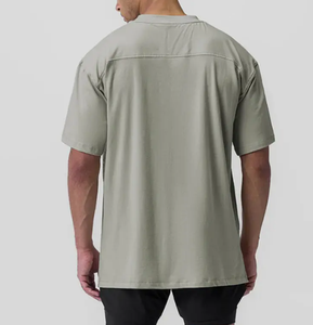 Nuevo logotipo personalizado Relax Premium <span class=keywords><strong>Jersey</strong></span> Pima algodón camiseta en blanco peso pesado 300gsm Supima algodón de gran tamaño gimnasio camiseta para hombres - Product Image 3