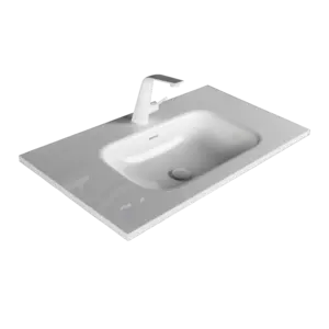 P2302-90台面矩形塑料树脂陶瓷状光泽表面洗手盆矩形大理石橱柜水槽