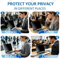 Anti-UV, anti-espionnage, amovible, 180° °   Protection d'écran anti-espion 2 voies 16:9 pour ordinateur portable, filtre de confidentialité pour ordinateurs portables HP 13,3 pouces