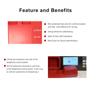 TN7100 ABS CE FCC Certified Addressable Fire Extension Telephone <b>System</b> Wall-mounted for High-rise Building Emergency Use - Product Image 3