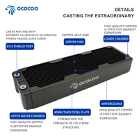 OCOCOO Boucles de refroidissement industrielles CRT36 360 ventilateur épaissi CPU dissipateur de chaleur CRT36120mm ventilateurs de radiateur en cuivre refroidissement pour ordinateur portable