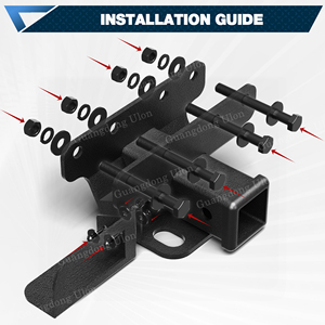 ULON fabrika fiyat çekme aksamı römork Ford Bronco 2021-2024 Hitch alıcı, arka tampon 2 inç çekme kapağı, toz boya - Product Image 2