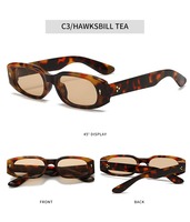 Qsky Europe à la mode riz ongles designer léopard noir cadre bleu lentille lunettes de soleil mode luxe matrice petit cadre lunettes de soleil