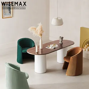 WISEMAX أثاث حديث فاخر طراز الشمال كرسي قماش ملون مع مسند ظهر مطعم فندق كرسي طعام منزلي