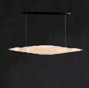 Moderno estilo americano último lujo gran techo redondo rectángulo Brasil Piedra Natural rocas cuarzo selenita araña - Product Image 6