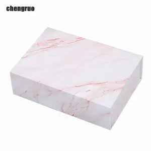 Chengruo OEM Caja Para Pastel Cueca Emballage kitap şekli tarzı katlanabilir manyetik kapatma hediye karton kutu ambalaj ile şerit