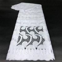 Tissu en dentelle guipure de haute qualité, blanc pur, broderie africaine, pour robes de mariée, de soirée et textiles de maison - Grande Vente