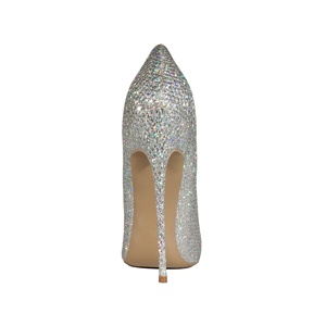 Sexy Stiletto <b>Shoes</b> Women's Wedding Party Pointed Toe Silver Glitter Lightweight Breathable High Heels Pumps Summer Large Size - Product Image 4