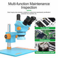 Microscopio Estéreo Trinocular HD RELIFE RL-M5T-B11 0.7-5X para Reparación de Teléfonos Móviles, Joyería, Soldadura de PCB