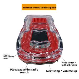 نظام إضاءة وصوت لنموذج سيارة رياضية مع مكبر صوت ستيريو LED مبهر وسماعة بلوتوث للسيارة - Product Image 5