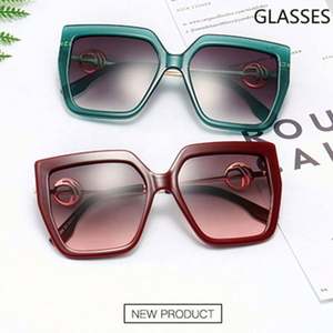 Gafas de Sol de Metal con Marco Grande, Estilo Vintage, Logotipo Personalizado, Gafas de Sol Cuadradas Extra Grandes para Mujer con Protección UV400 - Product Image 2