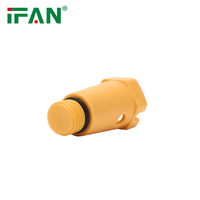 Matériaux de plomberie IFAN, tuyau en PPR en plastique pur jaune, raccord de plomberie, filetage de 1/2 pouce, bouchon long, raccords en PPR