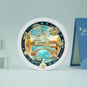 Offre d'usine Souvenir cadeau <span class=keywords><strong>venise</strong></span> la ville <span class=keywords><strong>de</strong></span> l'eau 3D papier découpé LED veilleuse réfrigérateur aimant pour décoration livraison directe - Product Image 3