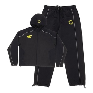 Tuta Sportiva <span class=keywords><strong>Oversize</strong></span> Riflettente Personalizzata dal Produttore, Abbigliamento Casual Streetwear, Giacca a Vento in Nylon con Cappuccio e Pantaloni da Jogging per Uomo - Product Image 1