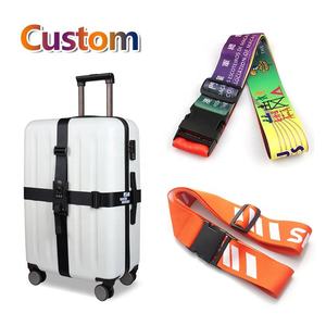Wholesale Bulk Printed Adjustable Travel Luggage Belt Custom Logo Personalized Nylon Luggage <b>Strap</b> - Product Image 1